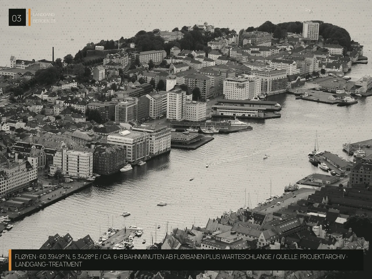 Bergen — FLØYEN: Fløibanen · in Minuten auf 320 m über der Stadt